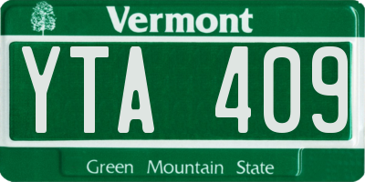 VT license plate YTA409