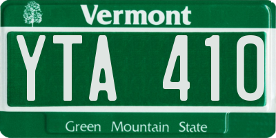 VT license plate YTA410
