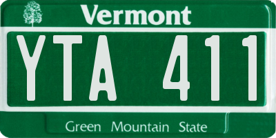 VT license plate YTA411