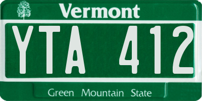VT license plate YTA412