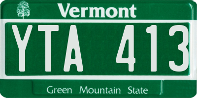 VT license plate YTA413