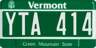 VT license plate YTA414