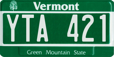 VT license plate YTA421