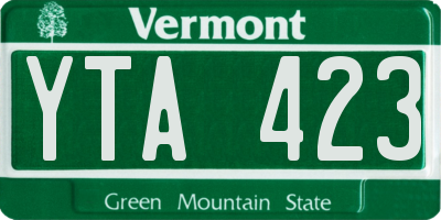 VT license plate YTA423