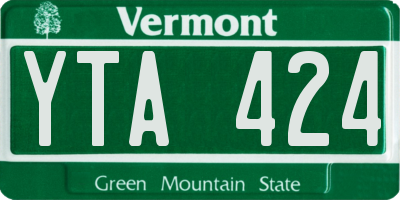 VT license plate YTA424