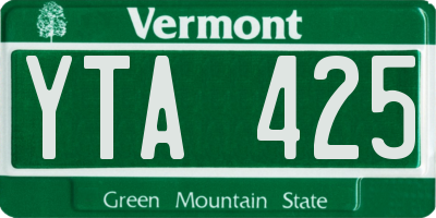 VT license plate YTA425