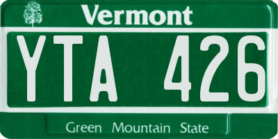 VT license plate YTA426