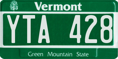 VT license plate YTA428