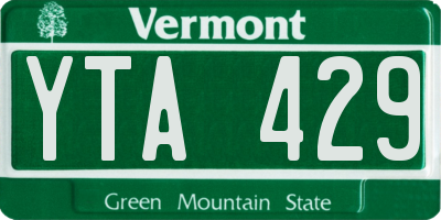 VT license plate YTA429