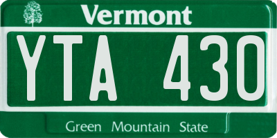 VT license plate YTA430