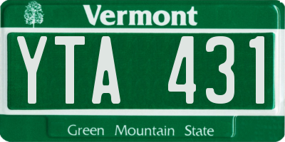 VT license plate YTA431