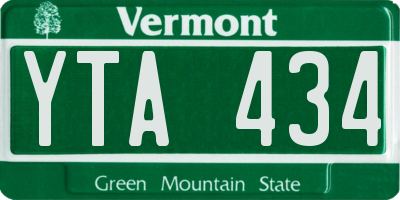 VT license plate YTA434