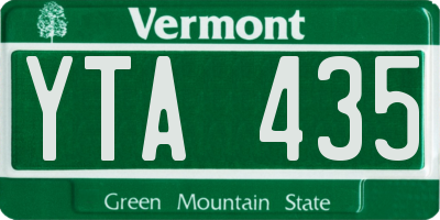 VT license plate YTA435