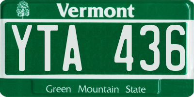 VT license plate YTA436