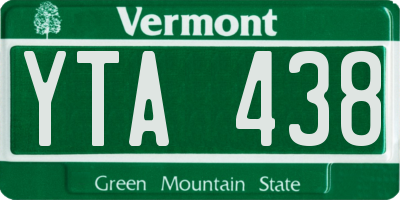 VT license plate YTA438
