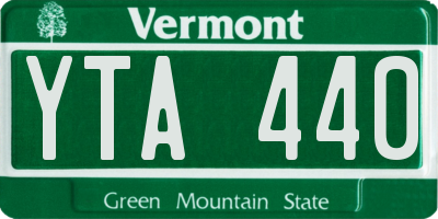 VT license plate YTA440