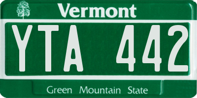 VT license plate YTA442