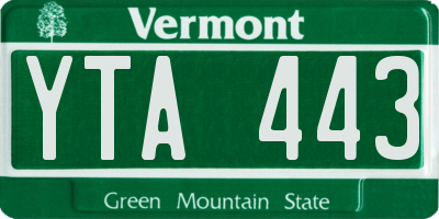 VT license plate YTA443