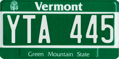 VT license plate YTA445