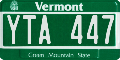 VT license plate YTA447