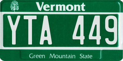 VT license plate YTA449