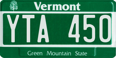 VT license plate YTA450