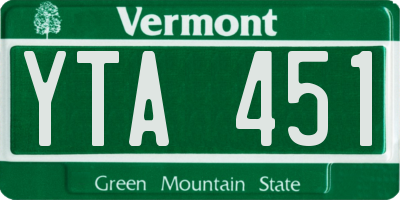 VT license plate YTA451
