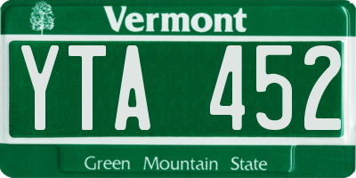 VT license plate YTA452