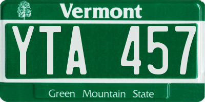 VT license plate YTA457