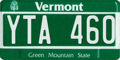 VT license plate YTA460