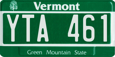 VT license plate YTA461