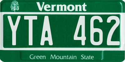 VT license plate YTA462