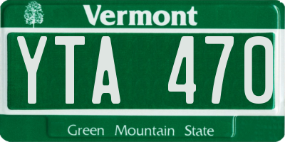 VT license plate YTA470