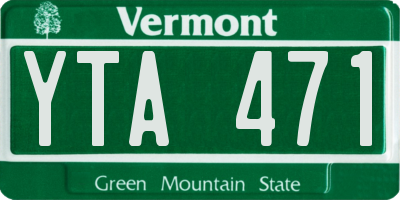 VT license plate YTA471