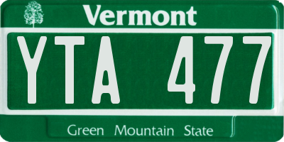 VT license plate YTA477