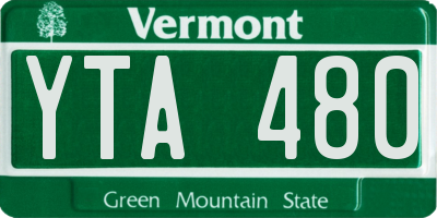 VT license plate YTA480