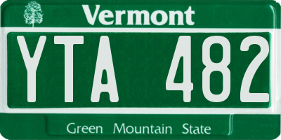 VT license plate YTA482
