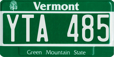 VT license plate YTA485