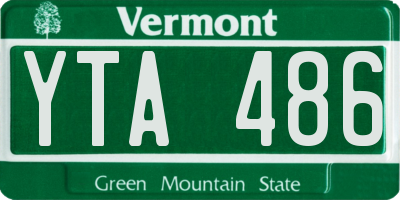VT license plate YTA486