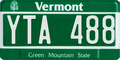VT license plate YTA488