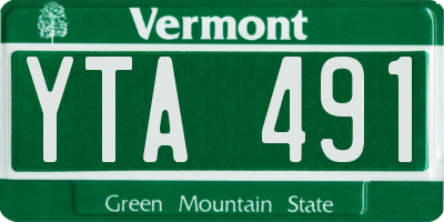 VT license plate YTA491