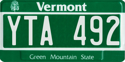 VT license plate YTA492