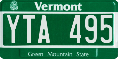 VT license plate YTA495