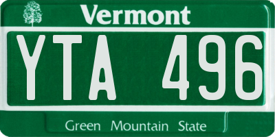 VT license plate YTA496