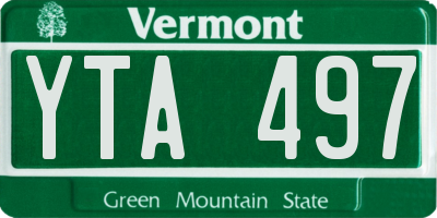 VT license plate YTA497
