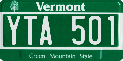 VT license plate YTA501