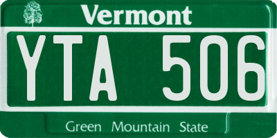VT license plate YTA506