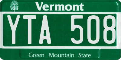 VT license plate YTA508