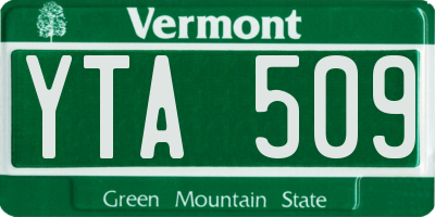 VT license plate YTA509
