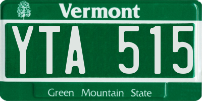 VT license plate YTA515
